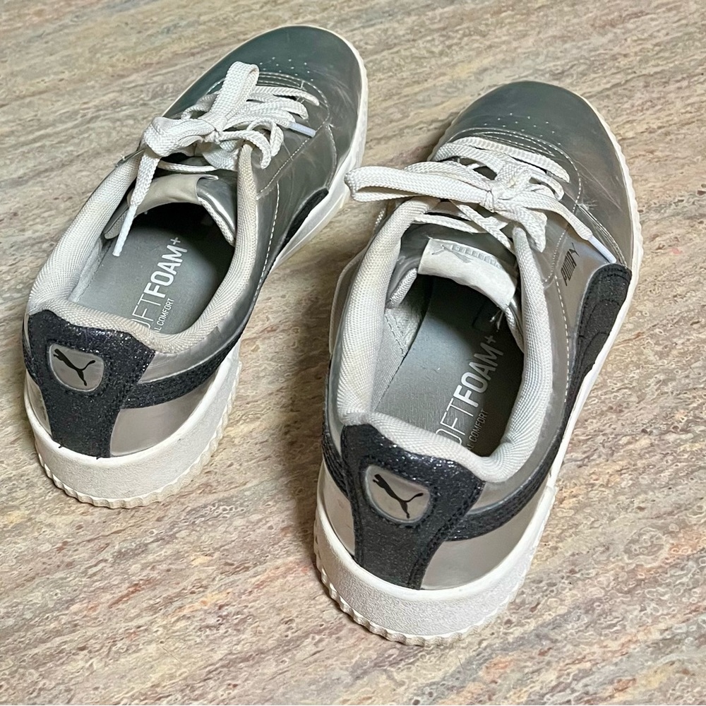 Puma Carina silver and glitter black sneakers - Picture 10 of 13